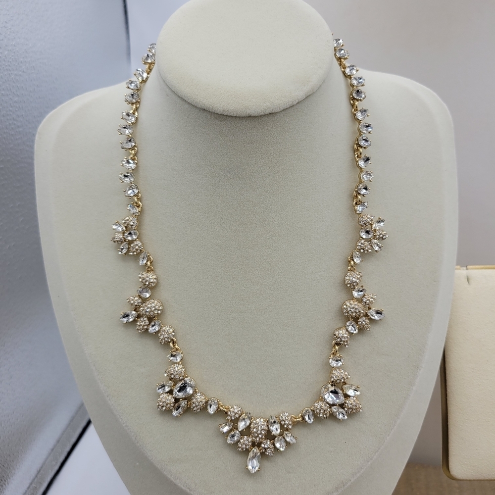 Better Costume Goldtone Rhinestone Necklace • Modern but Feels Vintage •